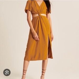 Abercrombie knot front cut out midi dress